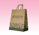 custom OEM brown kraft paper shopping bag printing with flat paper handle factory