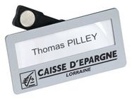 custom retail plastic name badge holder with magnet logo printing manufacturer