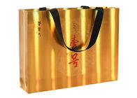 Custom Printed Luxury Gold Paper Gift Bags Packaging with Embossed LOGO for Sale