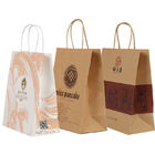 Custom Printed White Kraft Shopping Bags Packaging Design with Twist Handles Factory
