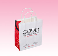 2017 custom elegant folded shopping paper bag with gold embossed logo