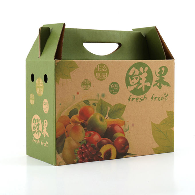 Offset Printing Corrugated Packaging Box F - Flute Any Size With Plastic Handle