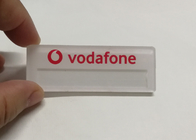 Custom vodafone Employee Name Tags name badge Printing with safety pin Factory