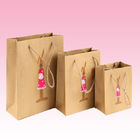 custom brown craft paper carrier bags packaging bulk with  hemp rope handle supplier