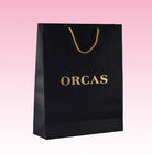 custom black paper shopping bags printing for shoe manufacturer