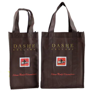 custom non woven wine packaging bag with logo printing manufacturer for shopping