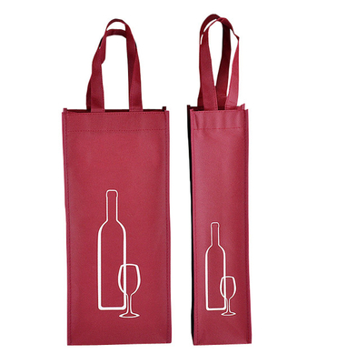 custom non woven wine packaging bag with logo printing manufacturer for shopping