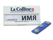 custom retail plastic name badge holder with magnet logo printing manufacturer