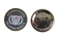 custom round aluminum tinplate safety pin badge size with logo printing factory