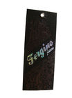 custom fashion printed cardboard hang tags with flocking silver stamping logo