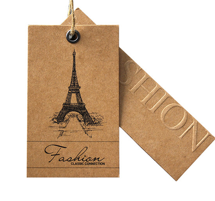 custom recycled kraft paper hang swing tags boutique hang tags for sale manufacturer