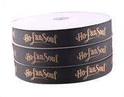 custom personalised gold satin ribbon for sale with artwork printing supplier
