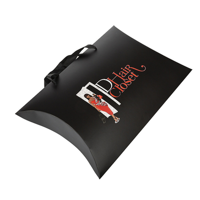 Custom Luxury Wig Pillow Boxes with Handle – Printed Hair Packaging for Wigs & Extensions