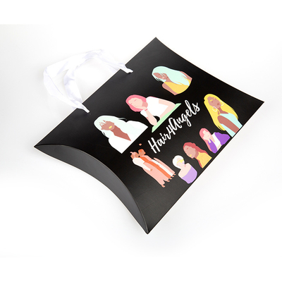 Custom Luxury Wig Pillow Boxes with Handle – Printed Hair Packaging for Wigs & Extensions