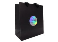 Custom Printed Black Paper Clothing Shopping Bags with Hologram Logo Supplier