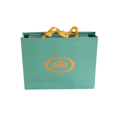 Custom Printed Black Paper Clothing Shopping Bags with Hologram Logo Supplier
