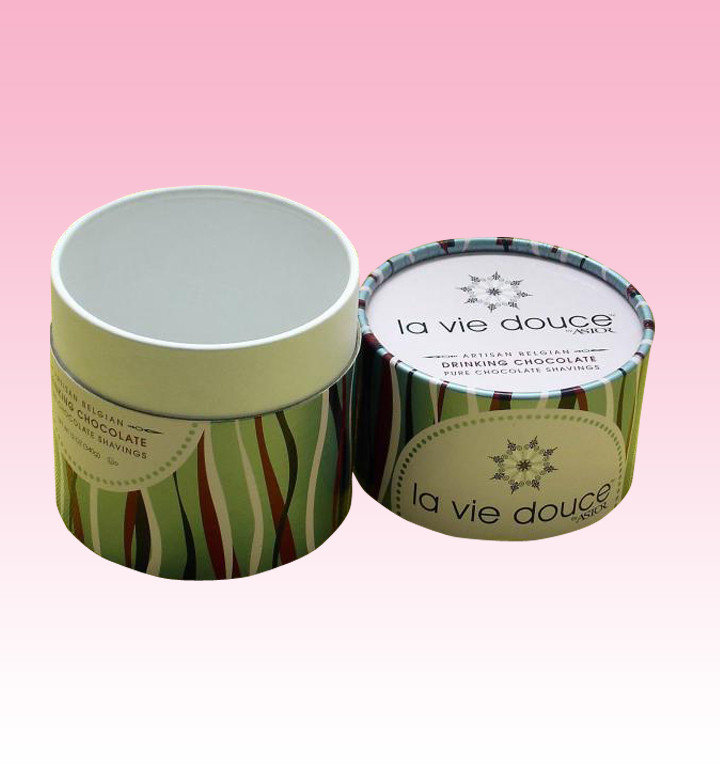 custom_paper tube box with paper cap and bottom for chocolate bean candy coffee packing