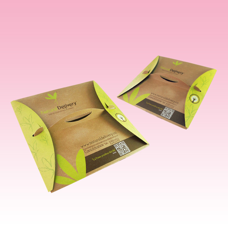 custom prepared brown fraft paper  food packaging with handle supplier with all kinds size