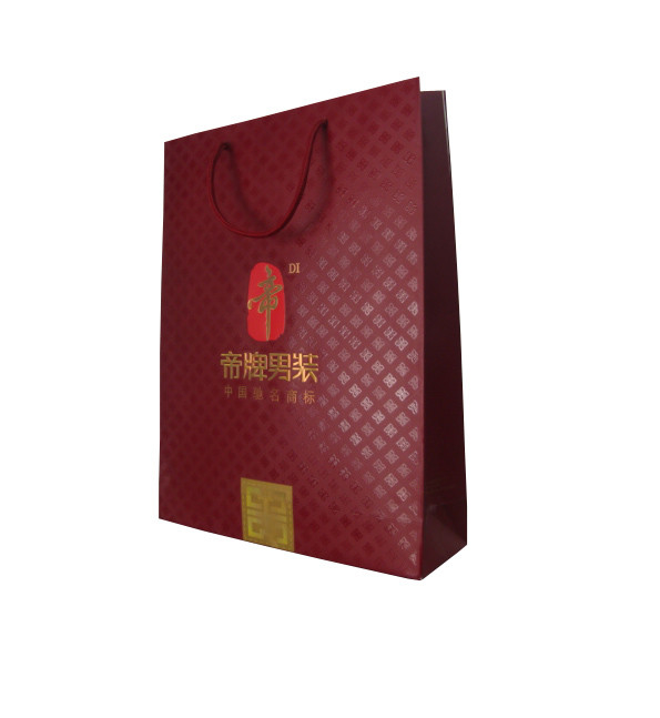 custom small paper bag packaging for shoes with glossy lamination supplier