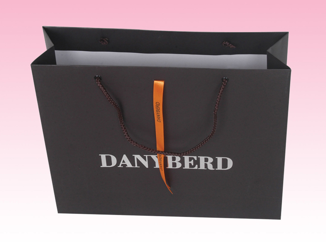 custom black paper shopping bags printing for shoe manufacturer