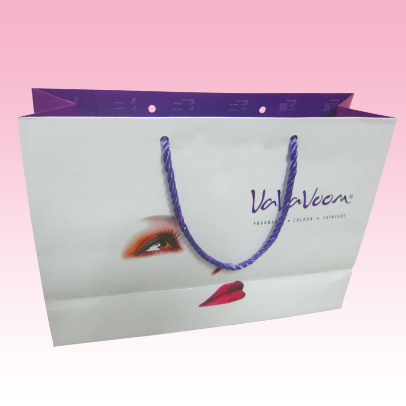 custom retail white paper bags with handles wholesale manufacturer