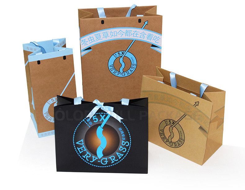 custom personalized kraft paper bags size printing manufacturer