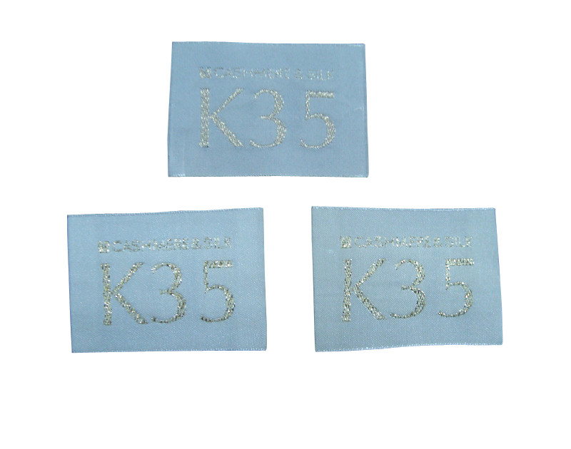 custom woven name tags clothing labels online fabric tags with gold logo for sale