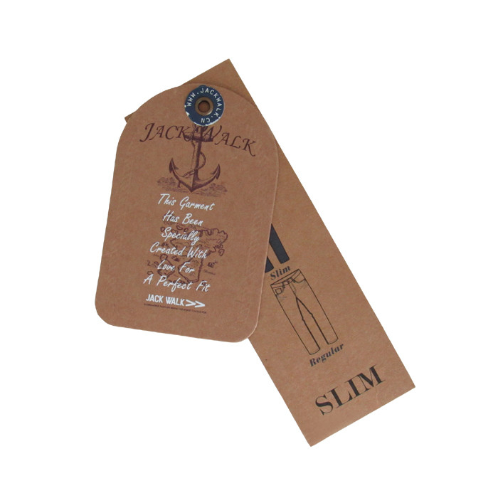 custom recycled clothing kraft paper hang tag with eyelet manufacturer