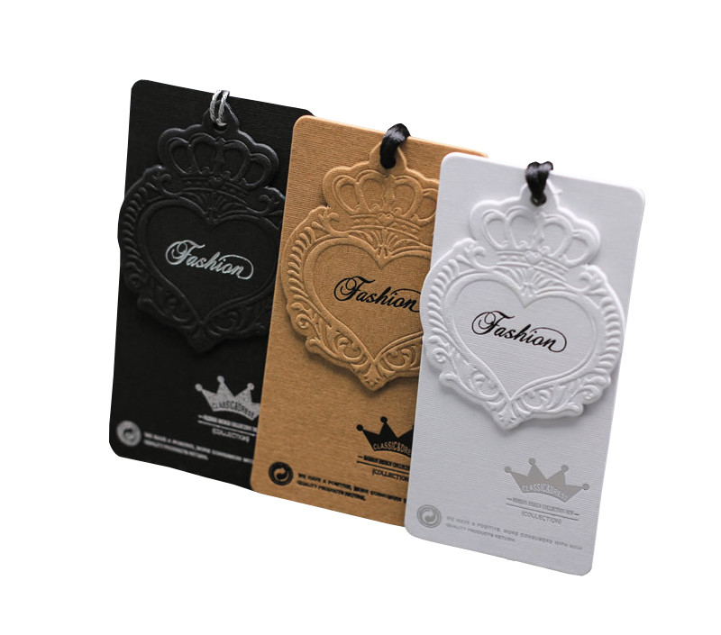 custom clothing accessories paper hang tag OEM factory with artwork printing