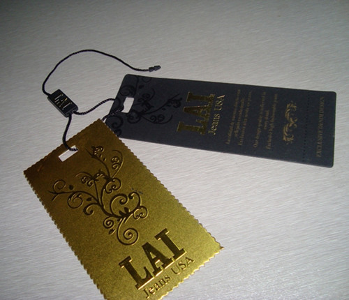 custom printing paper price hang tags wholesale for sale with plastic seal tag