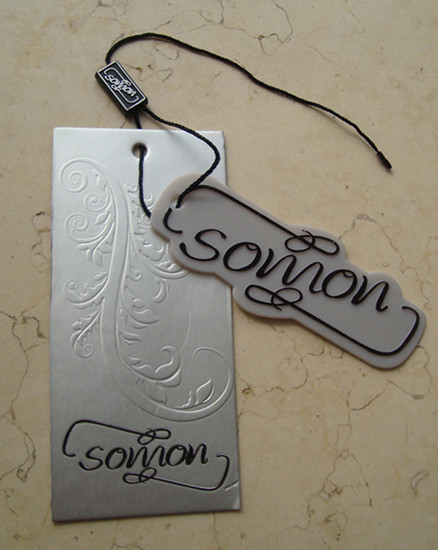 custom apparel hang tag design online for shirt plastic embossed hang tag maker