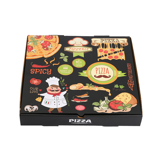 Printed Strong Corrugated Paper Cardboard Pizza Box Food Packaging Manufacturer