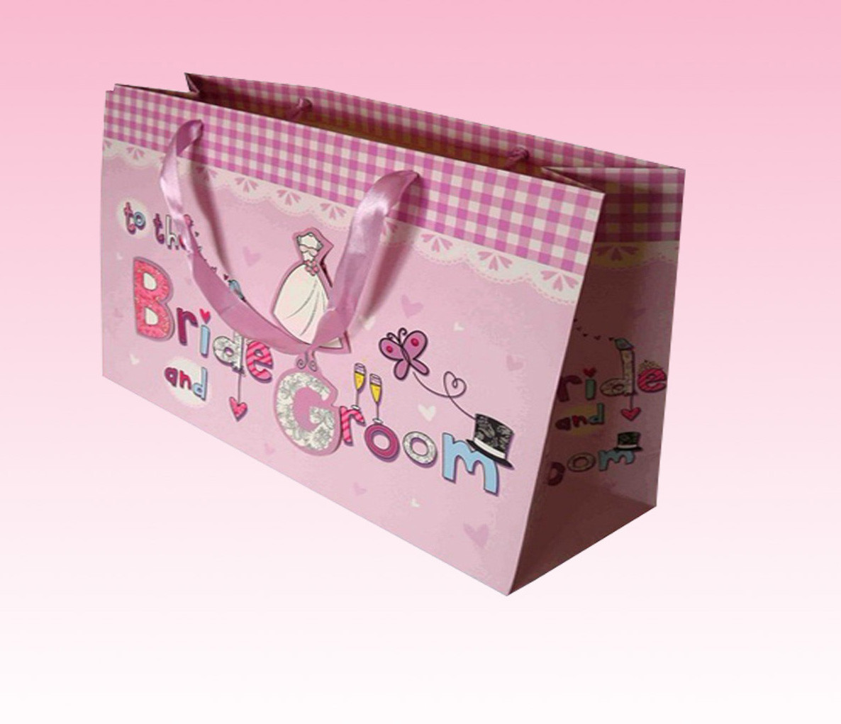 custom Luxury paper gift Shopping Bag printing with satin ribbon manufacturer