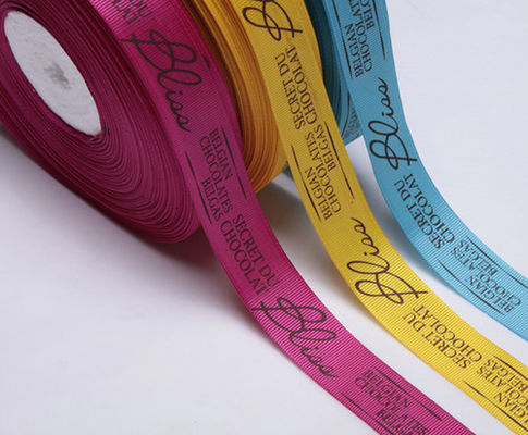custom cheap grosgrain ribbon bulk wholesale with hot stamping logo maufacturer