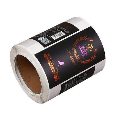 custom Self adhesive sticker label printing for Wines & spirits bottle factory